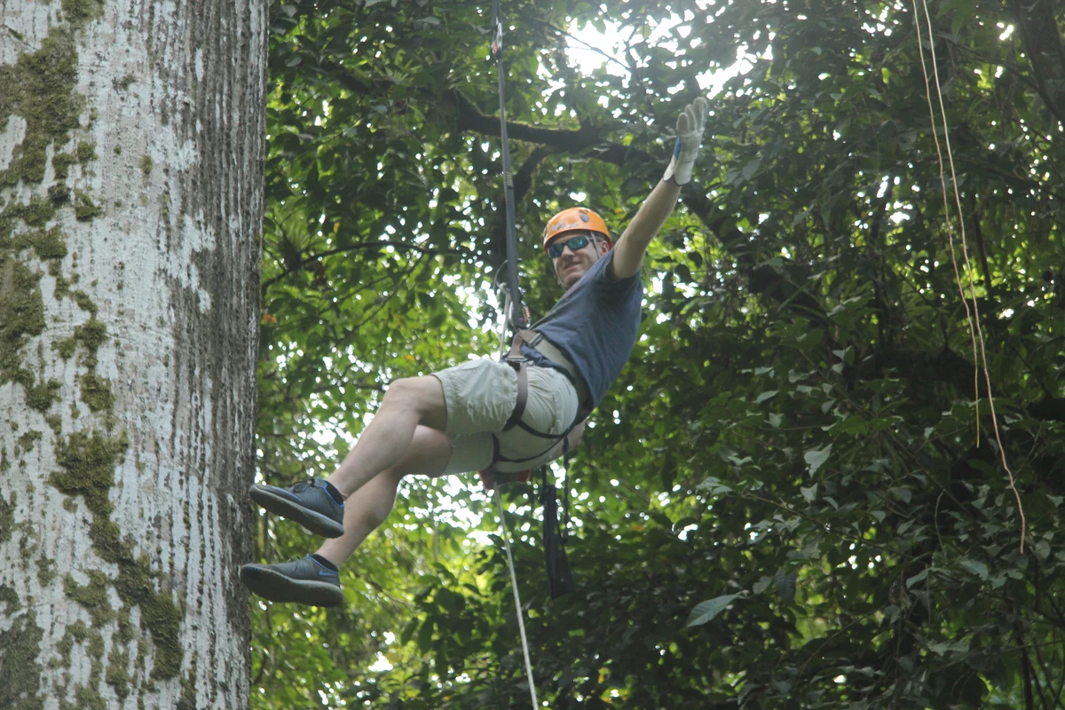 Waterfall rappelling adventure in Costa Rica rainforest
