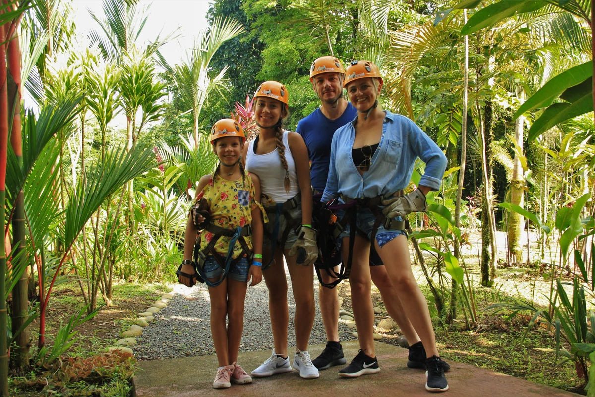 Happy adventurer on zipline tour
